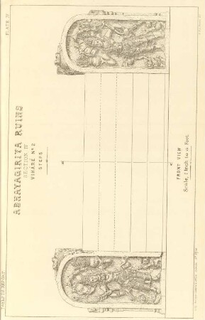 Plate IV. Abhayagiriya ruins. Section IV. Viháré No. 2. Steps. Front view.