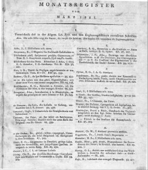 Monatsregister vom März 1827