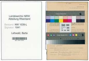 Entnazifizierung Berta Lehwald , geb. 24.12.1901 ()