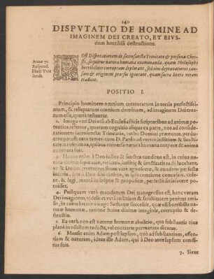 Disputatio De Homine Ad Imaginem Dei Creato ...