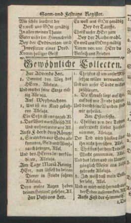 Gewöhnliche Collecten