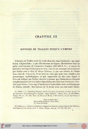 Chapitre III: Histoire de Tralles jusque'à L'Empire