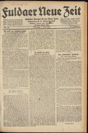 Ausgabe vom Dienstag, den 06. Juni 1922.