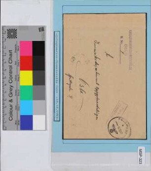 Dienstbrief, Schiffsname/Landeinheit: Kriegsmarinedienststelle Oslo; Frankatur, Mi.-Nr.: [Keine]; Poststempel: Feldpost a 12.12.43; Nebenstempel: Kriegsmarinedienststelle Oslo
