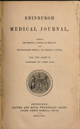 Edinburgh medical journal. 19,2. 1874