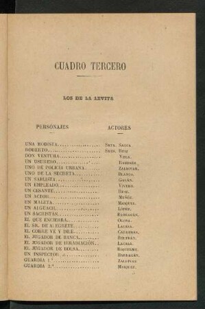 Cuadro tercero. - Los de La Levita.
