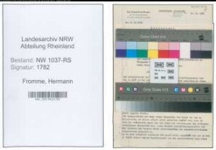 Entnazifizierung Hermann Fromme , geb. 14.09.1887 (Staedt.Angestellter)