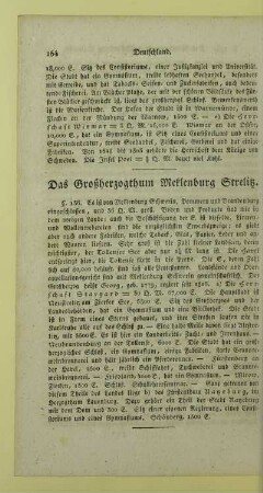 Das Großherzogthum Meklenburg Strelitz
