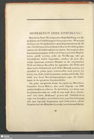 Abstraktion Oder Einfühlung?