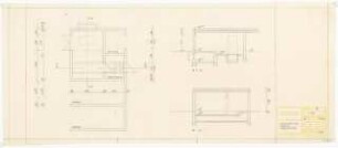 Bundesgartenschau, Karlsruhe 1967 Siedlung Im Eichbäumle: Trafostation: Grundriss, Schnitte 1:100
