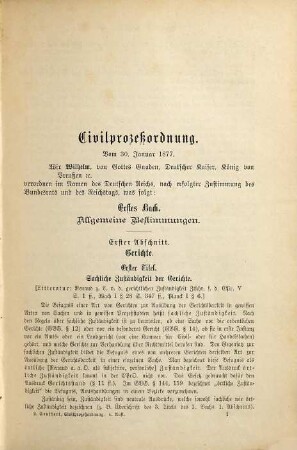 Civilprozeßordnung für das Deutsche Reich nebst dem Einführungsgesetze vom 30. Januar 1877