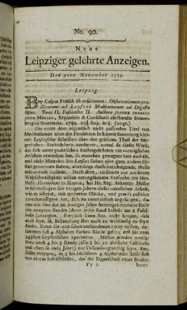 No. 90. Den 9ten November 1789.