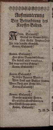 Aufmunterung Bey Betrachtung des Kupffer-Bildes.