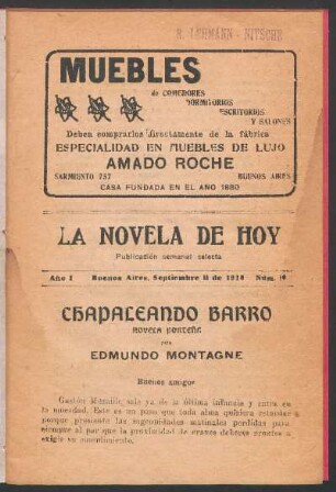 1918001000: Chapaleando barro : [novela porteña]