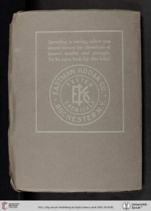 Eastman Kodak Co. [Chemicals, back cover verso]