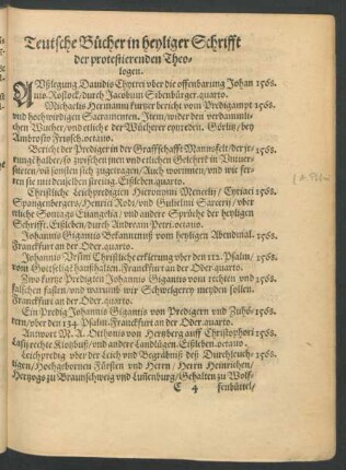 Teutsche Bücher in heyliger Schrifft der protestierenden Theologen.