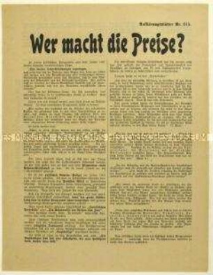 Antisemitisches Flugblatt der Deutschen Erneuerungs-Gemeinde über die angebliche Schuld von Juden an der Inflation