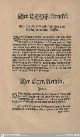 Der LXXX. Artickel. Jüden.
