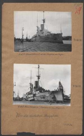S.M.S. Kaiser Wilhelm II vor der Ausfahrt im Hafen