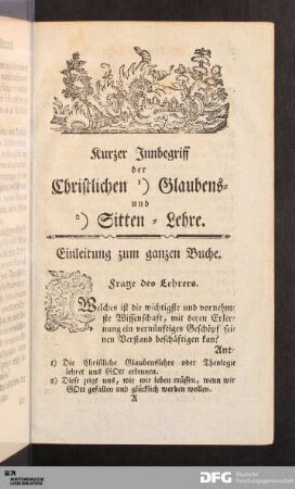 Einleitung zum ganzen Buche.