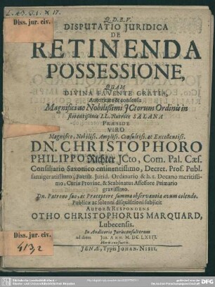 De retinenda possessione