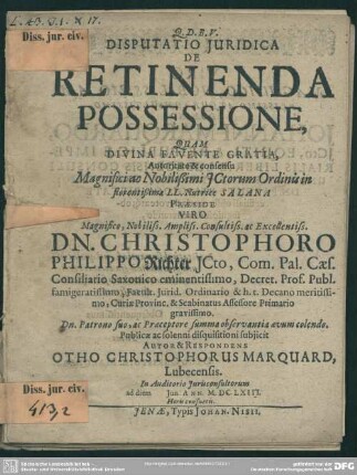 De retinenda possessione