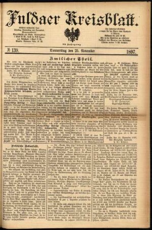 Ausgabe vom Donnerstag, den 25. November 1897.