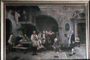 Der Erzherzog von Österreich und spätere Kaiser Joseph II. besucht Invaliden
