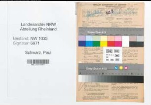 Entnazifizierung Paul Schwarz , geb. 29.10.1897 (Polizeibeamter)