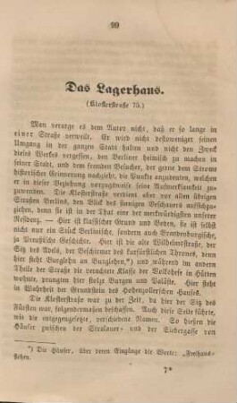 Das Lagerhaus. (Klosterstraße 75.)