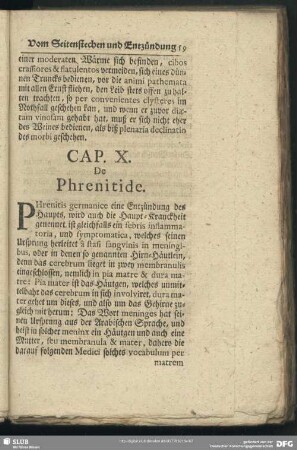 Cap. X. De Phrenitide