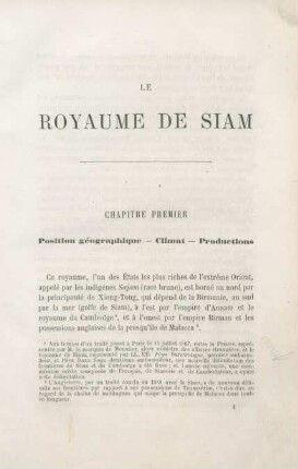 Chapitre premier. Position géographique - Climat - Productions