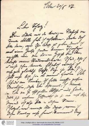 Brief vom 20.06.1907
