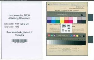 Entnazifizierung Heinrich Theodor Sonnenschein , geb. 04.06.1911 (Lagerverwalter)