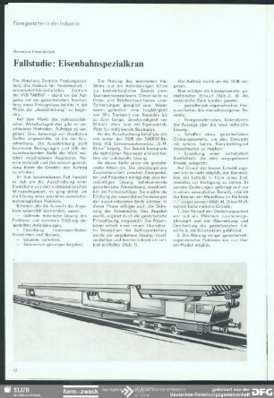 Fallstudie: Eisenbahnspezialkran : Formgestalter in der Industrie