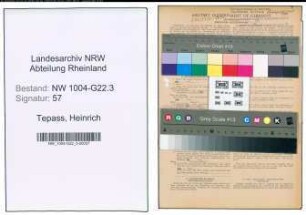Entnazifizierung Heinrich Tepass , geb. 20.09.1905 (Mechaniker)