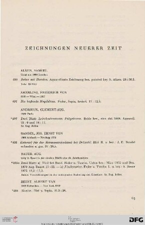 Zeichnungen neuerer Zeit (Nr. 490-1015)