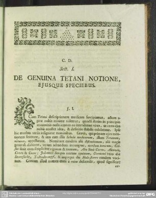 Sect. I. De Genuina Tetani Notione, Eiusque Speciebus