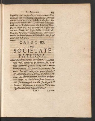 Caput IIX. De Societate Paterna.