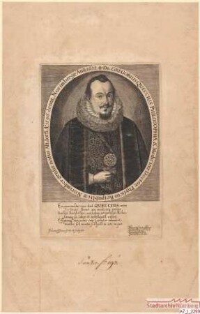 Dr. phil u. med. Gregor Queccius (Queck), Stadtarzt; geb. 1596; gest. 1632