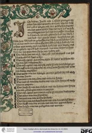 De ludo scachorum [German:] Schachzabelbuch