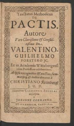 Tractatus Methodicus De Pactis