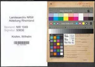 Entnazifizierung Wilhelm Krohm , geb. 31.03.1898 (Kaufmaennischer Angestellter)