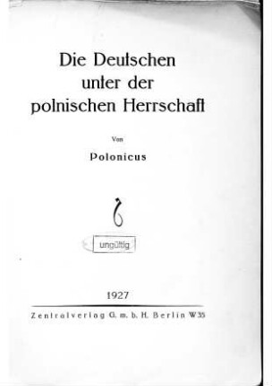 Die Deutschen unter der polnischen Herrschaft