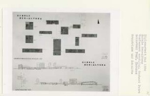 Schule Neu-Altona, Hamburg-Altona (Diplomarbeit bei Bernhard Hermkes): Grundrisse Kellergeschoss, 1. - 3. Obergeschoss und Schnittansichten 1:200