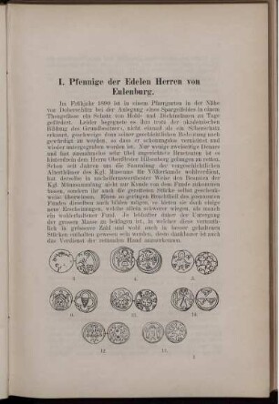 I. Pfennige der Edelen Herren von Eulenburg