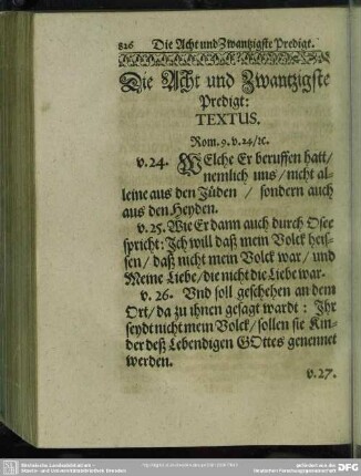 Die Acht und Zwantzigste Predigt