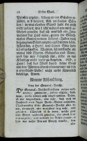Neunte Abhandlung. Von der General-Beicht