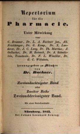 Repertorium für die Pharmacie. 82. 1843