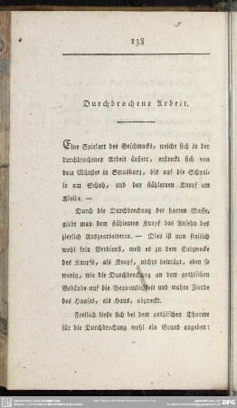Durchbrochene Arbeit